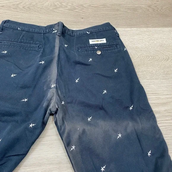 Rare A Bathing Ape BAPE STA Logo Chino Pants Men's 33x30